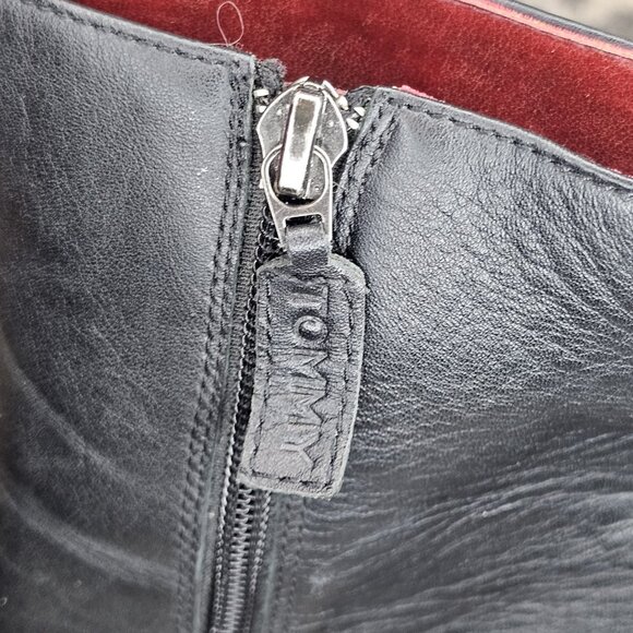 Retro 90s Y2K Black Boots Square Toe Chunky‎ Block Heel Sz 10 Tommy Hilfiger - Picture 11 of 12